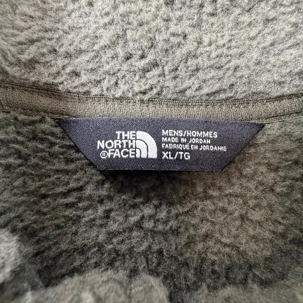 The North Face Mens XL Gordon Lyons Full Zip Fleece Vest Olive Green